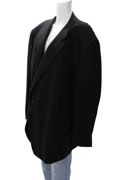 Hickey Freeman Men's Long Sleeves Lined Two Button Jacket Black Size 44