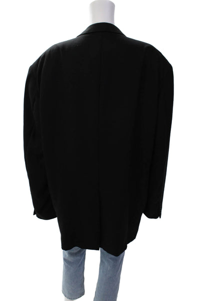Hickey Freeman Men's Long Sleeves Lined Two Button Jacket Black Size 44