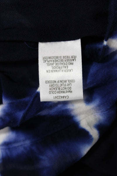 Young Fabulous & Broke Women's Long Sleeves Sheer Tie Dye Blouse Blue Size M