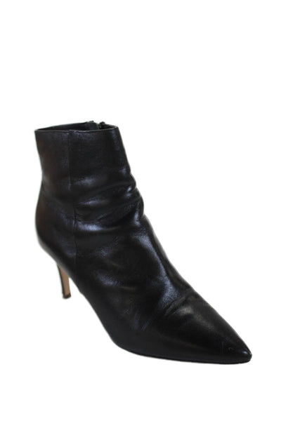 Halogen Womens Leather Zip Up Haanita-Lea Ankle Boots Black Size 6.5 Medium