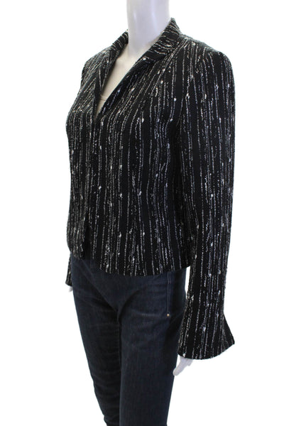 Lafayette 148 New York Womens Wool Split Cuff Detail Evening Jacket Black Size 4