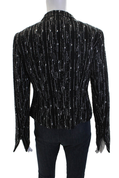 Lafayette 148 New York Womens Wool Split Cuff Detail Evening Jacket Black Size 4