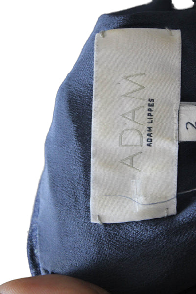 Adam Adam Lippes Womens Wool Scoop Neck Layered Sleeveless Shift Dress Blue Sz 2