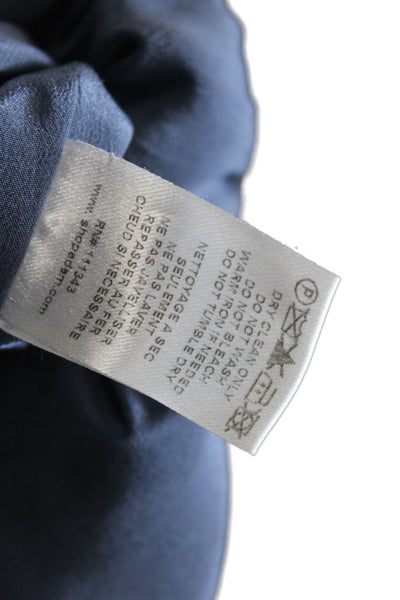 Adam Adam Lippes Womens Wool Scoop Neck Layered Sleeveless Shift Dress Blue Sz 2
