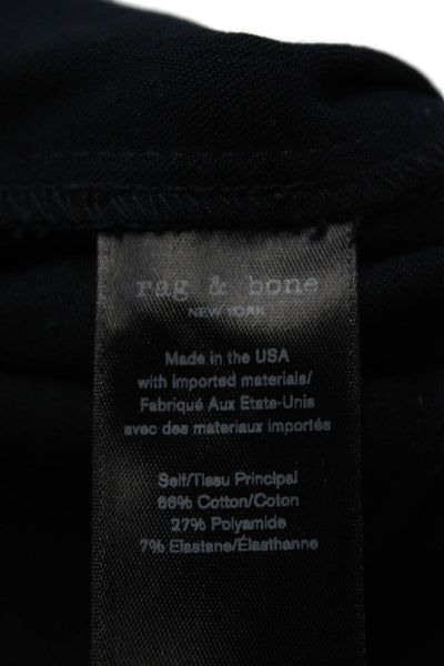 Rag & Bone Womens Cotton High Rise Pull On Slim Zip Pants Navy Size 6
