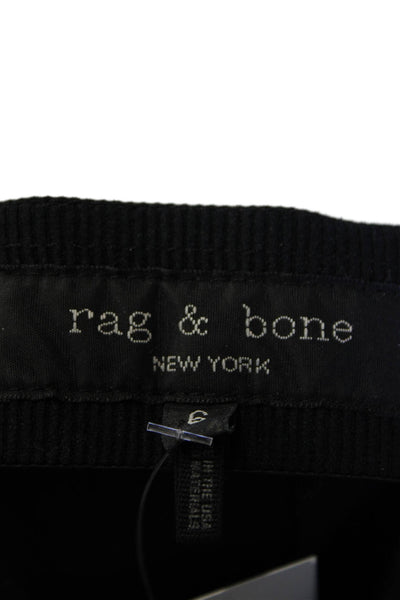 Rag & Bone Womens Cotton High Rise Pull On Slim Zip Pants Navy Size 6