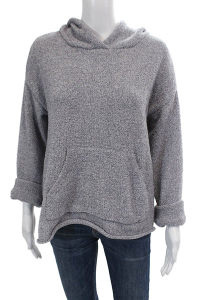 Barefoot Dreams® Womens Long Sleeve Hooded Pullover Hoodie Purple Size S