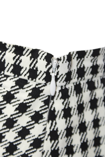 Altuzarra Womens Houndstooth Print Lined Zippered Pencil Skirt White Size 40