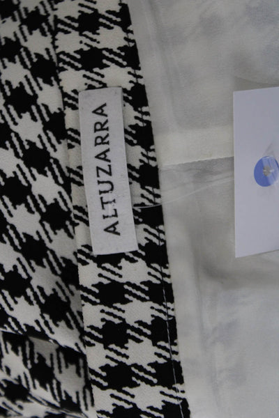 Altuzarra Womens Houndstooth Print Lined Zippered Pencil Skirt White Size 40