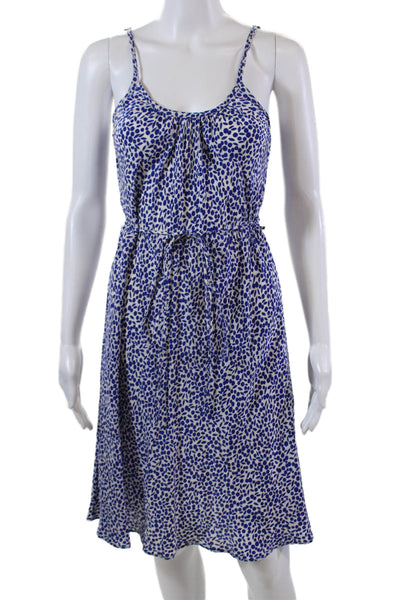 Super Suite Seventy Seven Womens Silk Sleeveless Spotted Dress Blue Size XS