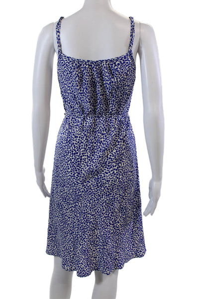 Super Suite Seventy Seven Womens Silk Sleeveless Spotted Dress Blue Size XS