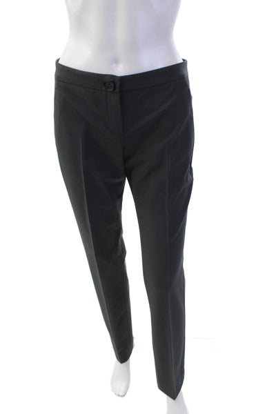 Theory Womens Zip Button Pleated Tapered Leg Dress Pants Gray Size 02