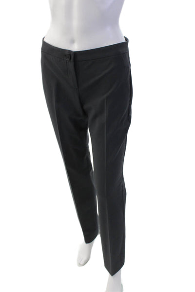 Theory Womens Zip Button Pleated Tapered Leg Dress Pants Gray Size 02