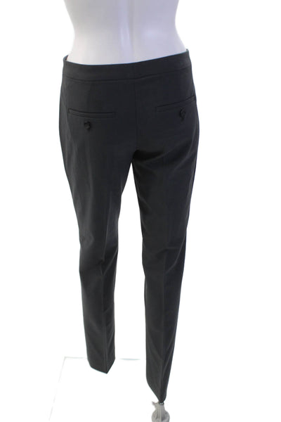 Theory Womens Zip Button Pleated Tapered Leg Dress Pants Gray Size 02