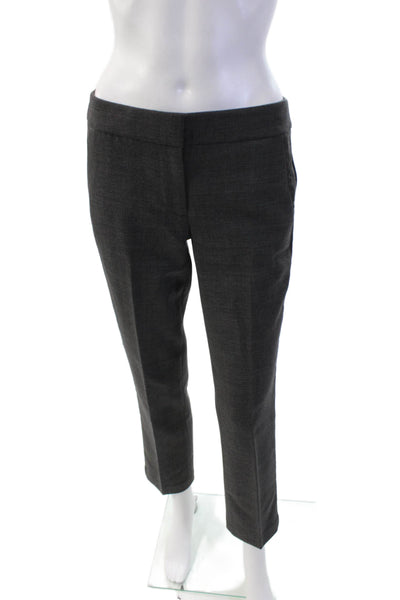 J Crew Womens Cotton Zip Lined Tapered Leg Dress Pants Heather Gray Size 0