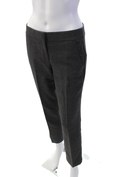J Crew Womens Cotton Zip Lined Tapered Leg Dress Pants Heather Gray Size 0