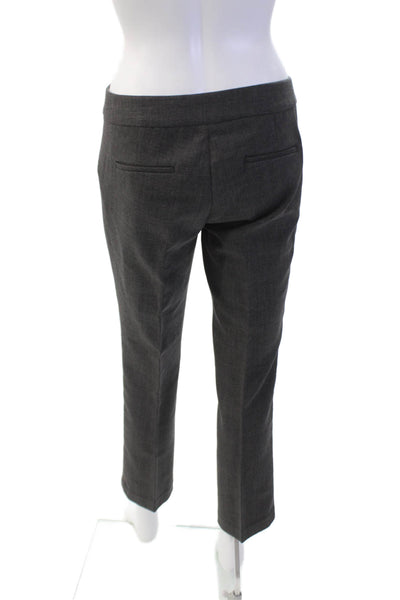 J Crew Womens Cotton Zip Lined Tapered Leg Dress Pants Heather Gray Size 0