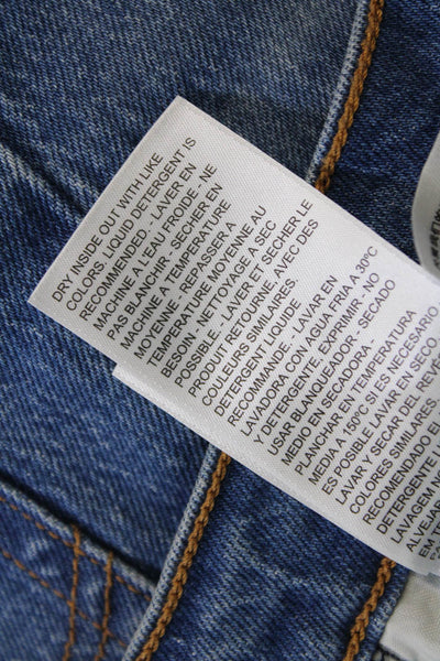 Levis Womens Cotton Buttoned Five Pocket Casual Straight Leg Jeans Blue Size 25