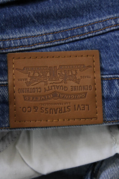 Levis Womens Cotton Buttoned Five Pocket Casual Straight Leg Jeans Blue Size 25