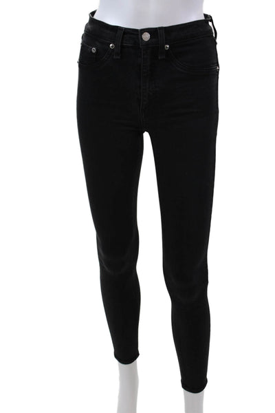 Rag & Bone Jean Womens Cotton High Rise Five Pocket Skinny Jeans Black Size 25