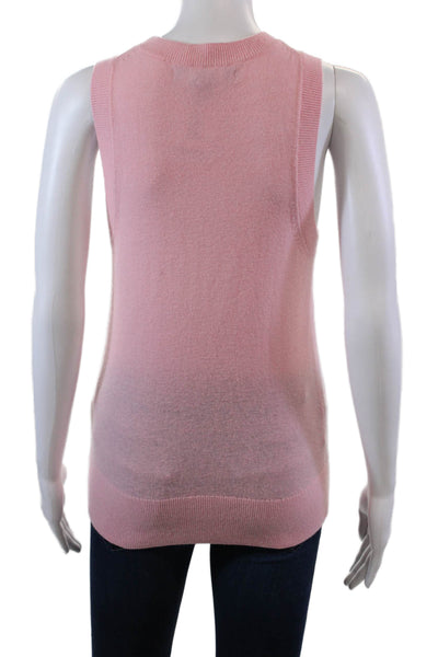 Hill House Womens Merino Wool Sleeveless Halter Neckline Sweater Pink Size XS