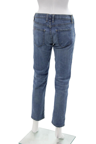 Current/Elliott Womens Maternity Mid Rise Distressed Skinny Jeans Blue Size 26