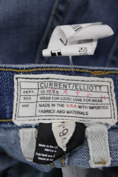 Current/Elliott Womens Maternity Mid Rise Distressed Skinny Jeans Blue Size 26
