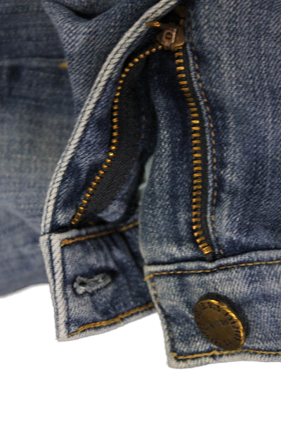 Current/Elliott Womens Maternity Mid Rise Distressed Skinny Jeans Blue Size 26