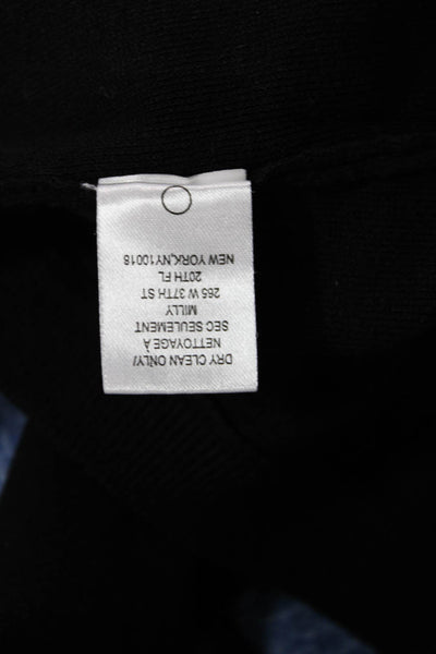 Milly Womens Long Sleeve Double Zip Cropped Top Black Size P
