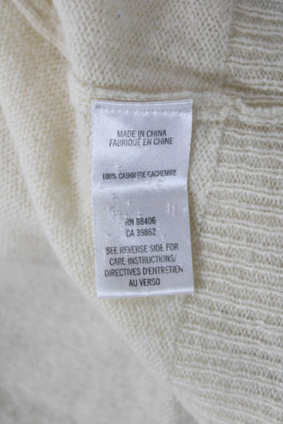 Theory Womens Cashmere Open Front Long Sleeve Cardigan Cream Size P
