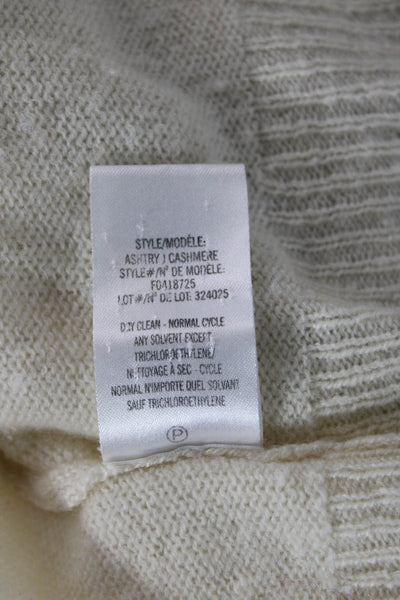 Theory Womens Cashmere Open Front Long Sleeve Cardigan Cream Size P