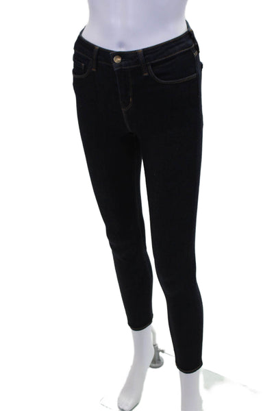 L'Agence Womens Cotton Stretch Mid-Rise Dark Wash Skinny Jeans Blue Size 24