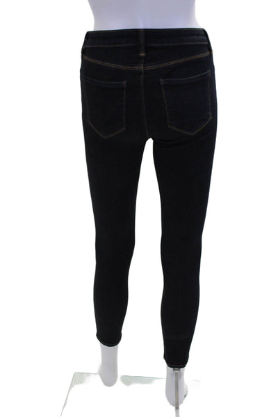 L'Agence Womens Cotton Stretch Mid-Rise Dark Wash Skinny Jeans Blue Size 24