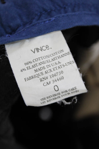 Vince Womens Cotton Low Waisted Straight Leg Buttoned Pants Dark Gray Size 30
