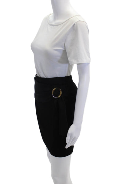 Jonathan Simkhai Womens Ribbed Pull On Body Con Mini Skirt Black Size Small