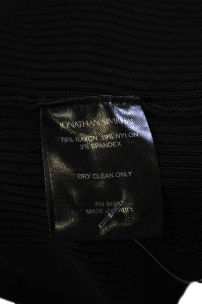 Jonathan Simkhai Womens Ribbed Pull On Body Con Mini Skirt Black Size Small