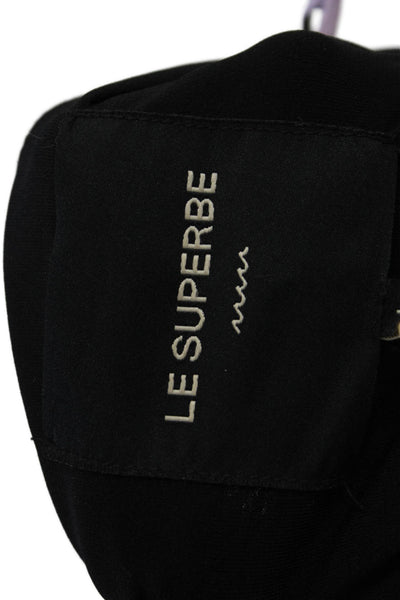Le Superbe Womens Spaghetti Strap Square Neck Ombre Leaf Dress Black Multi Large