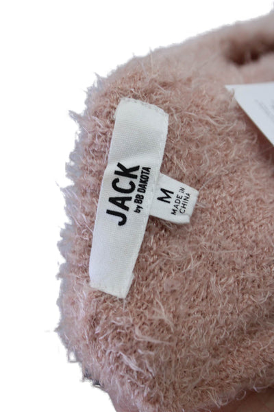 Jack by BB DAKOTA Womens Long Sleeve V Neck Fuzzy Knit Dress Pink Size Medium