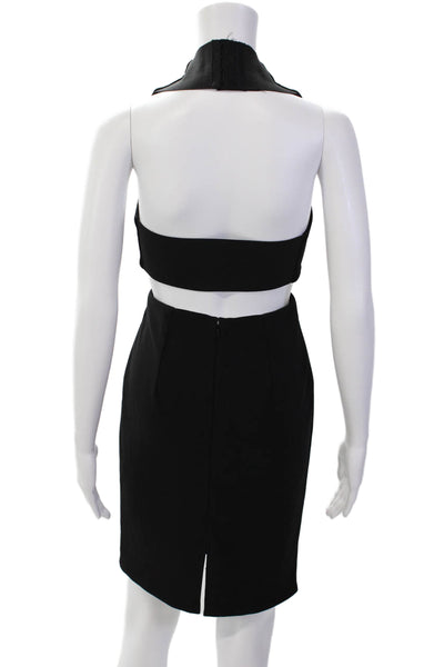Solace London Womens Cutout Halter Neck Solid Pencil Dress Black Size 4