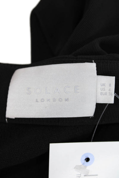 Solace London Womens Cutout Halter Neck Solid Pencil Dress Black Size 4