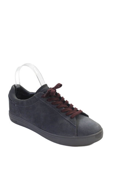 Clae Womens Suede Rounded Toe Lace Up Casual Sneakers Dark Gray Size 5.5