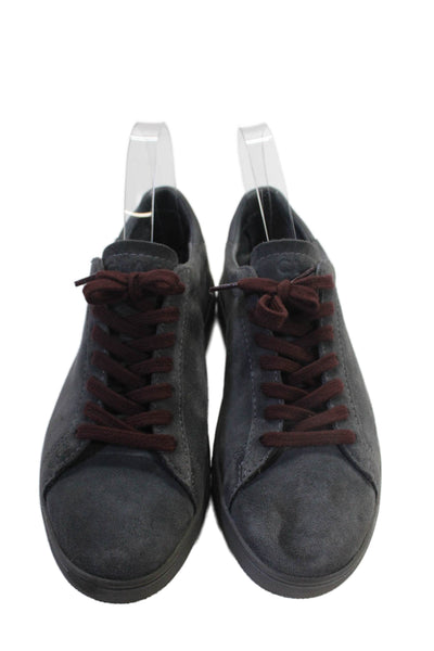 Clae Womens Suede Rounded Toe Lace Up Casual Sneakers Dark Gray Size 5.5