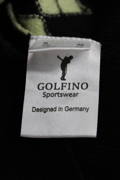 Golfino Womens Wool Blend Argyle Printed V-Neck Sweater Vest Black Size 12