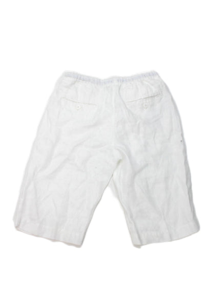 100% Capri Women's Drawsting Waist Pull-On Bermuda Walking Shorts White Size 12