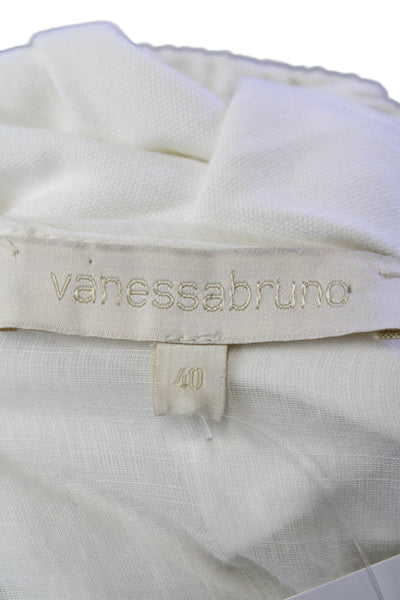 Vanessa Bruno Womens Sleeveless Keyhole Draped Shift Dress White Size IT 40