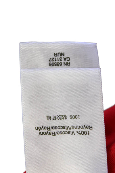 DKNY Womens Sleeveless Crew Neck Knee Length Knit Dress Red Size Small