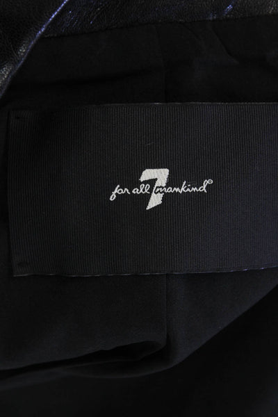 7 For All Mankind Women's Faux Leather Double Breast Jacket Black Size XS