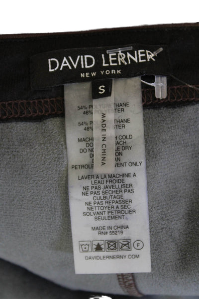 David Lerner Women's Flat Front Skinny Faux Leather Pants Brown Size S