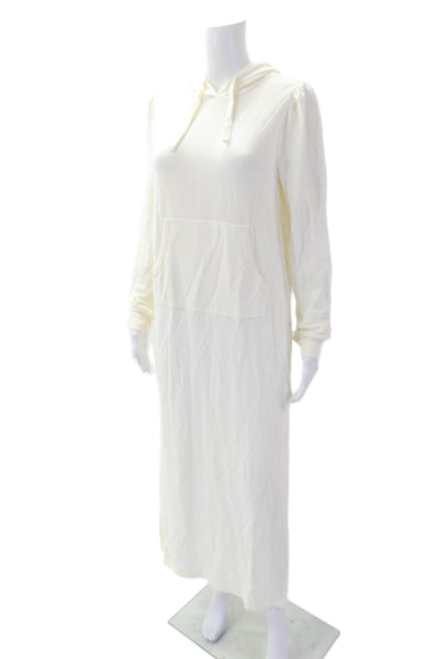 Z Supply Womens Hooded Long Sleeves Sweater Dress Off White Size Small