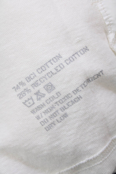 Alex Mill Mens Long Sleeves Crew Neck Tee Shirt White Cotton Size Large